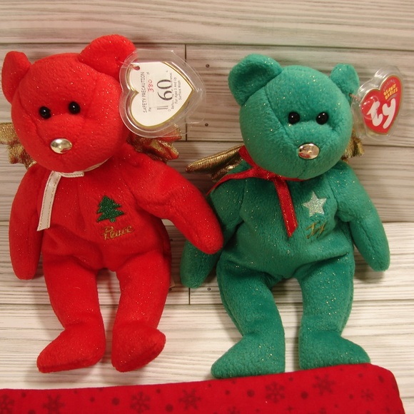 Christmas Holiday 3 pc Set Rudolph Soft Book and 2 Vtg Beanie Bears from 2003 - Picture 11 of 13